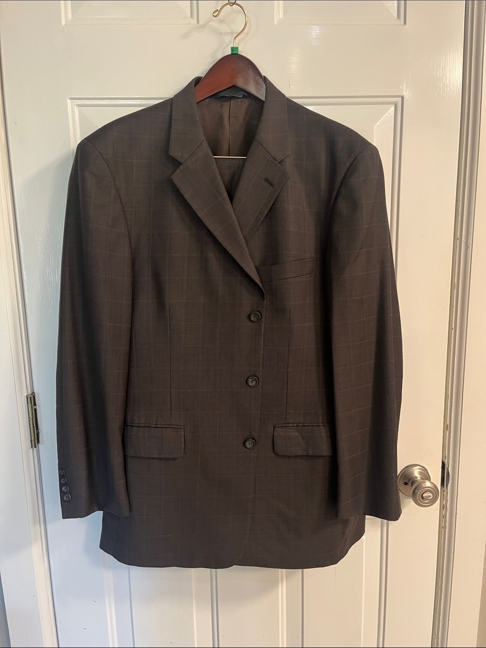 Men’s Stafford suit. Size 39. Gray with pinstriping.